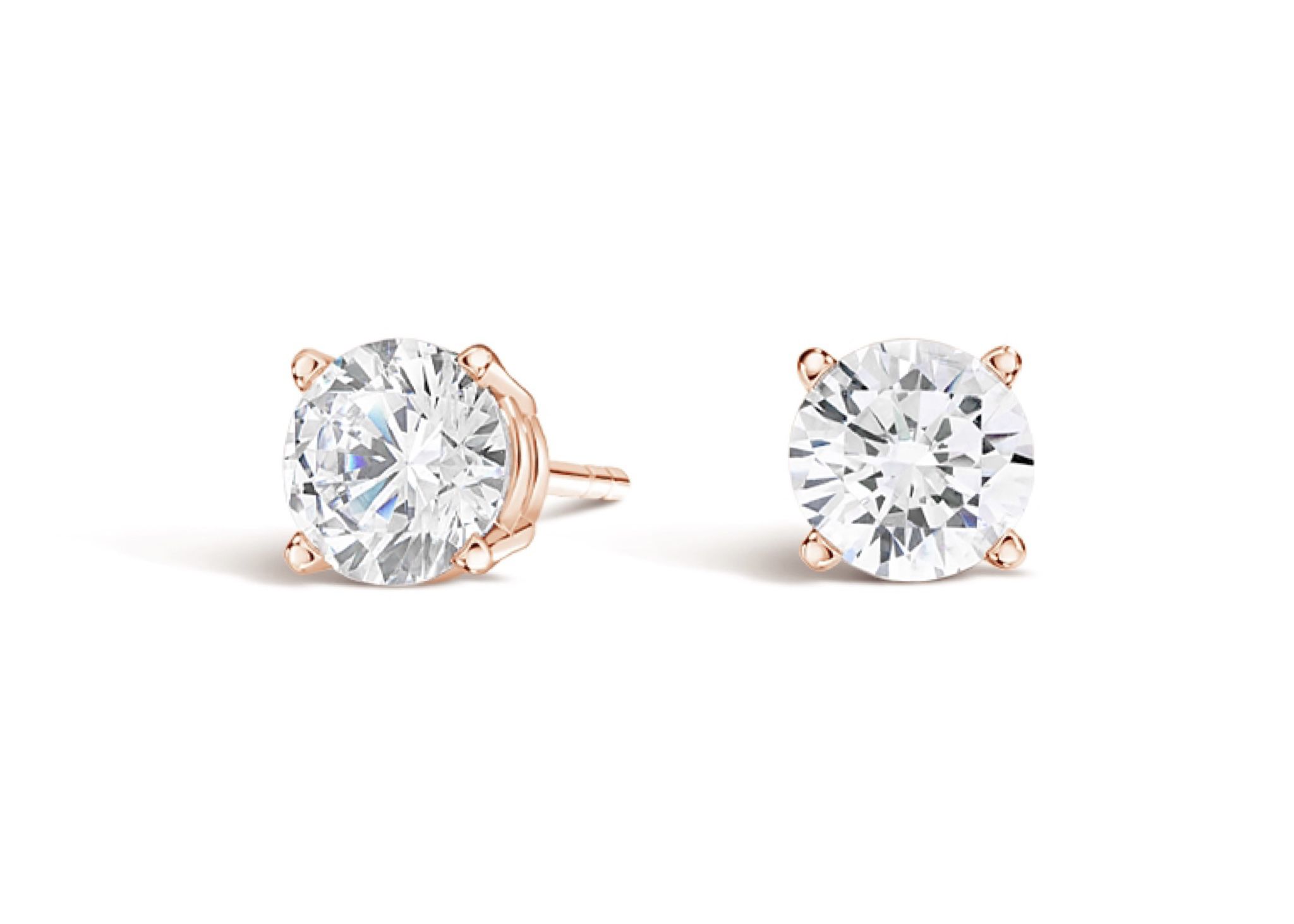 Lab grown diamonds stud earrings